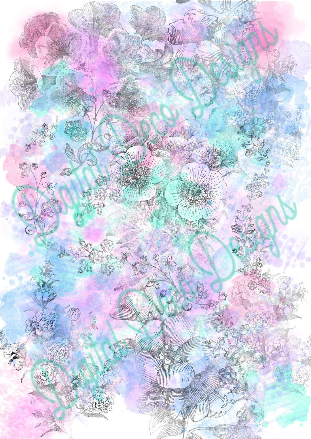 Color Water Flower Blobs (#B010)