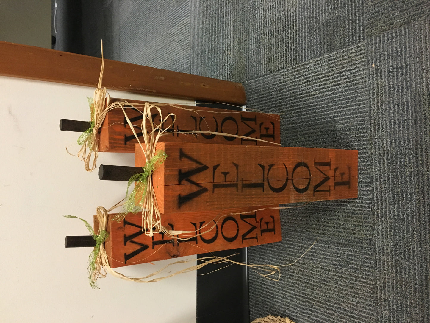 Wood pumpkins