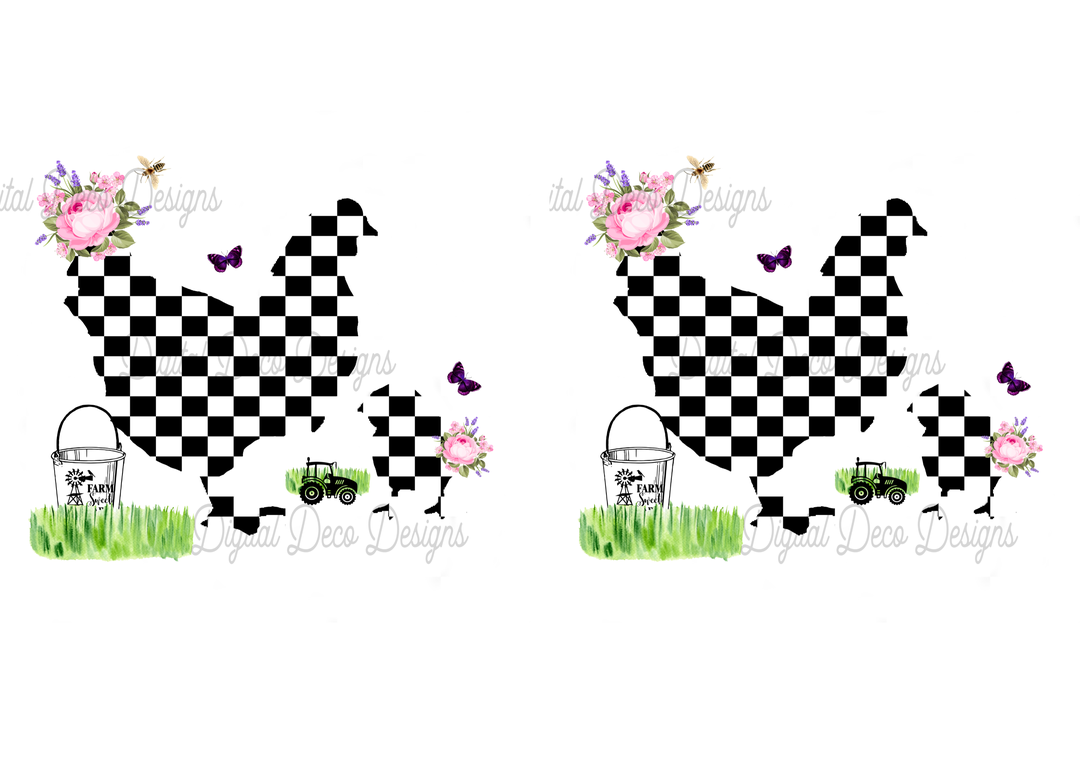 Checked Chickens (#A079)