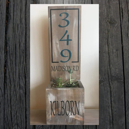 Vertical Address Planter Box